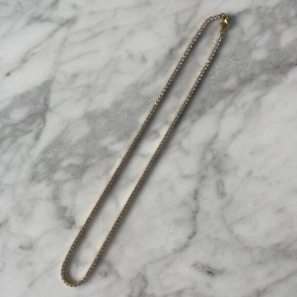 18k gold tennis necklace - Picture 2 of 3